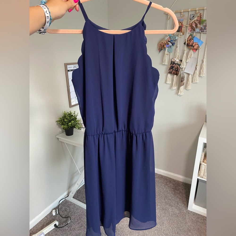 BCX Scalloped Neck Dress